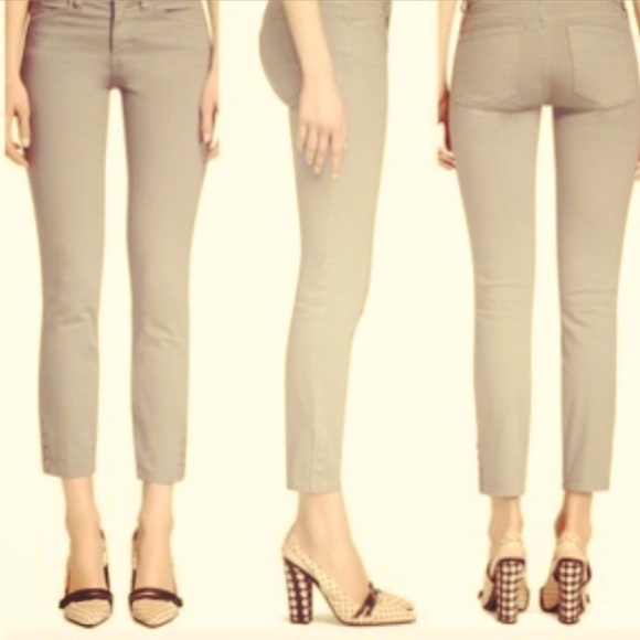 Tory Burch Emmy Ankle Skinny Jeans in Olive 27 - Picture 1 of 11